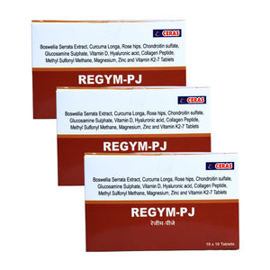 PJ Joint Support Tablets – Glucosamine, Chondroitin, MSM, Collagen & Vitamin D | Supports Cartilage & Bone Health | FSSAI Approved | 30 Tablets (1)