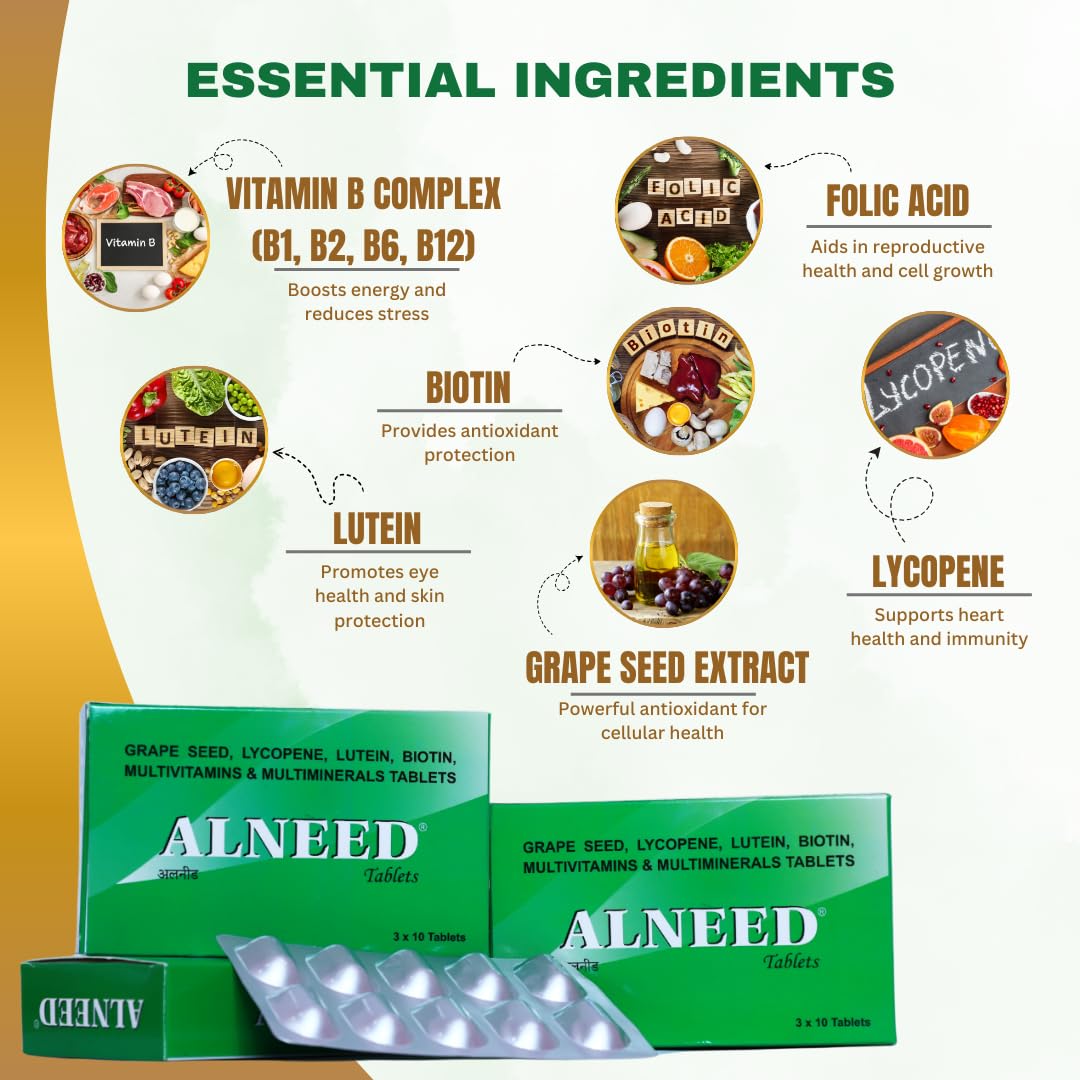 Women’s Multivitamin, FSSAI-Approved with Grape Seed, Lycopene, Zinc & Biotin | Essential Daily Support for Energy, Immunity, Skin, Hair & Hormonal Balance (Veg) Pack of 30 Tablets (1)