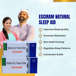 Sleep & Stress Support Tablets - With Melatonin 3mg & L-Theanine 100mg | FSSAI-Approved Non-Habit Forming Supplement for Better Sleep, Relaxation & Mood Balance | Suitable for Men & Women (1)