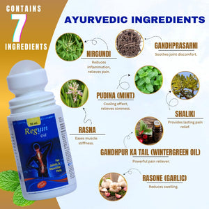 Pain Relief Oil Roll-On -(2*50ml) 100 ml | Power of 7 Powerful Ayurvedic Ingredients for Joint, Muscle, Knee & Back Pain | Fast-Absorbing, Cooling Roll-On for Shoulder & Arthritis Relief | FDA-Approved Pain Reliever (Pack of 2)