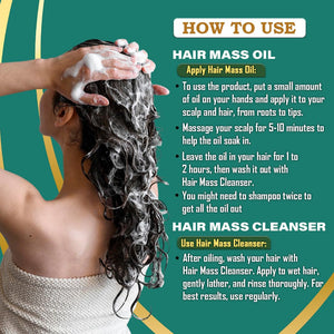 Oil 100ML & Hair Mass Cleanser/Shampoo 200ML Combo Pack | Ayurvedic Hair Care with Bhringraj, Neem, Methi & Reetha | For Dandruff & Lice Control | Anti Hair Fall Kit | FDA Approved, Suitable for All Hair Types (1)