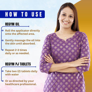 Combo Pack – Oil 100ML & Regym PJ Tablet 30 Tablets Ayurvedic, Joint & Bone Health Support | Glucosamine, Chondroitin, Boswellia-Infused Tablets & Roll-On Oil (1)