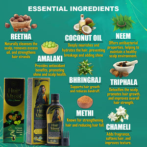 Oil 100ML & Hair Mass Cleanser/Shampoo 200ML Combo Pack | Ayurvedic Hair Care with Bhringraj, Neem, Methi & Reetha | For Dandruff & Lice Control | Anti Hair Fall Kit | FDA Approved, Suitable for All Hair Types (1)