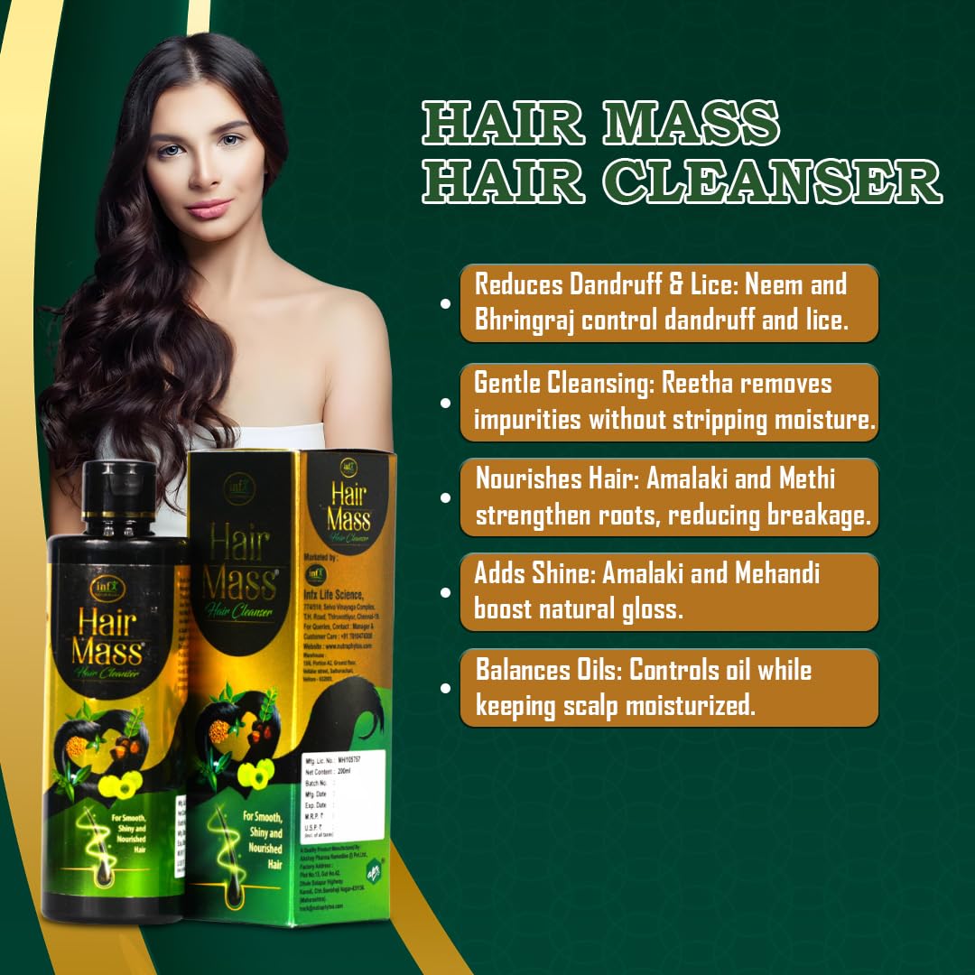 Ayurvedic Cleanser/Shampoo | Best for Dandruff & Lice Control | Power of 6 Ayurvedic Ingredients - Reetha, Neem & Bhringraj | Shampoo for Men & Women | For All Hair Types, 200 ml (1)