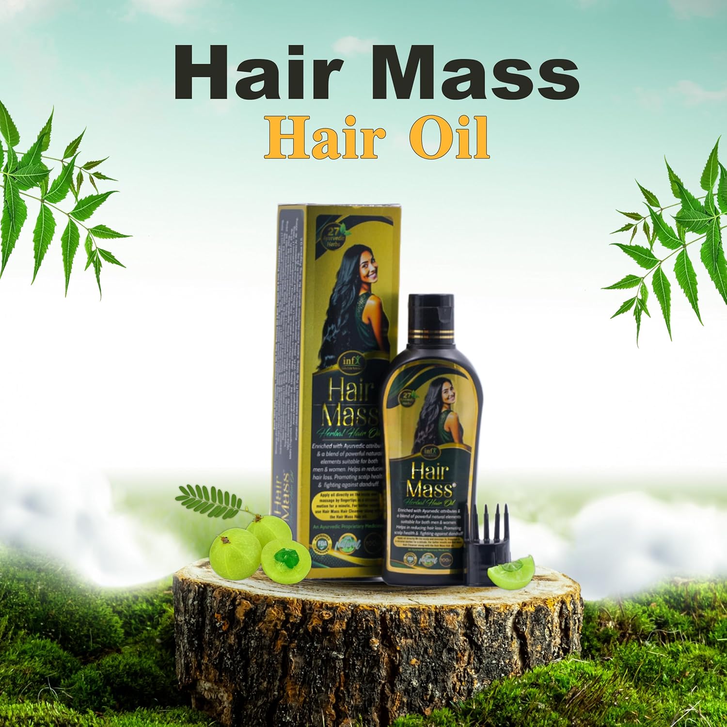 Ayurvedic Hair Oil Ideal For Men & Women | 100% Ayurvedic Medicinal Oil for Hair Strength & Shine | Power of 27 Ingredients With Bhringraj, Neem, Amla & Coconut Oil | Chemical-Free | 100 ml (1)