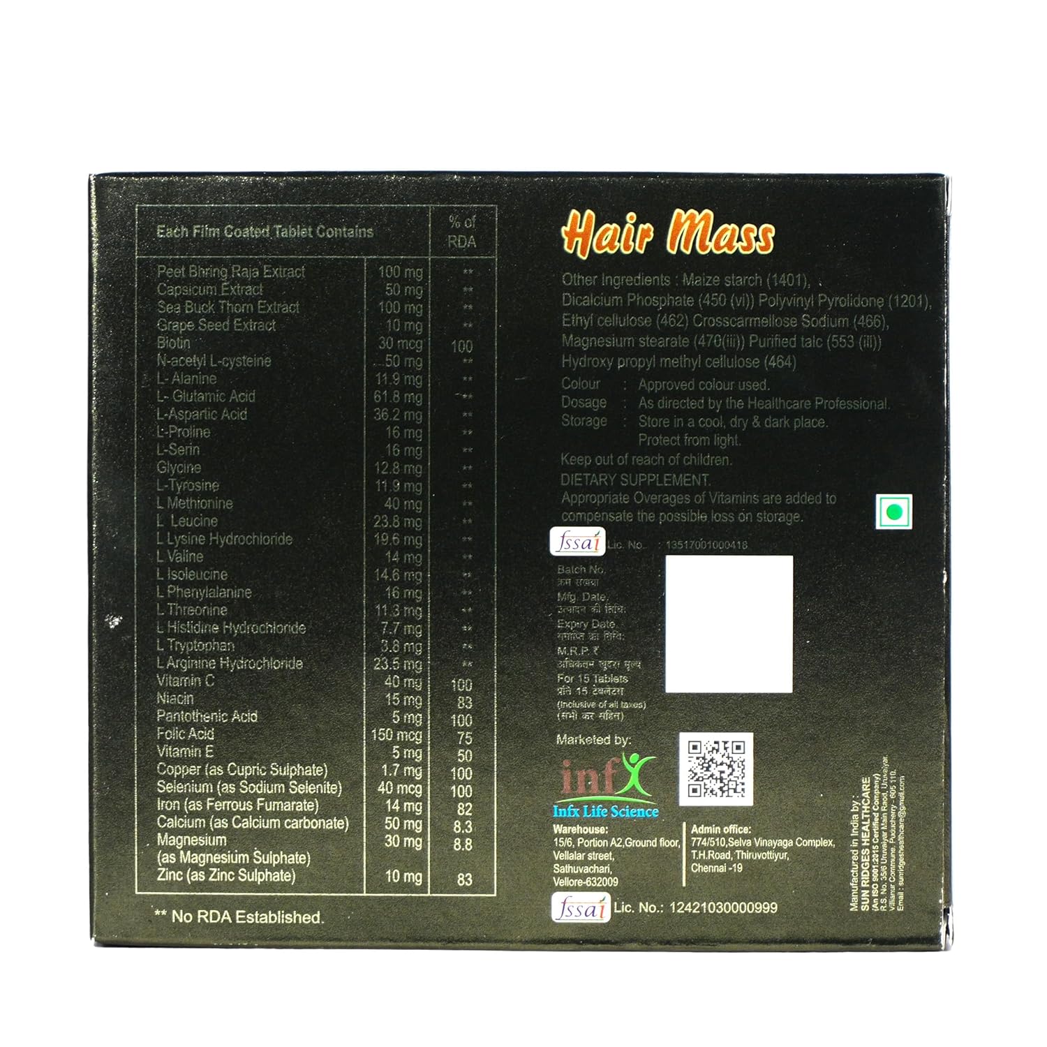 Tablets for Hair Growth & Strength | Nutraceutical Hair Supplement | Power of 34 Ingredients with Biotin, Peet Bhring Raja, Grape Seed Extract | Reduces Hair Fall, Boosts Shine, Nourishes Scalp | 30 Tablets| 100% Vegan (1)