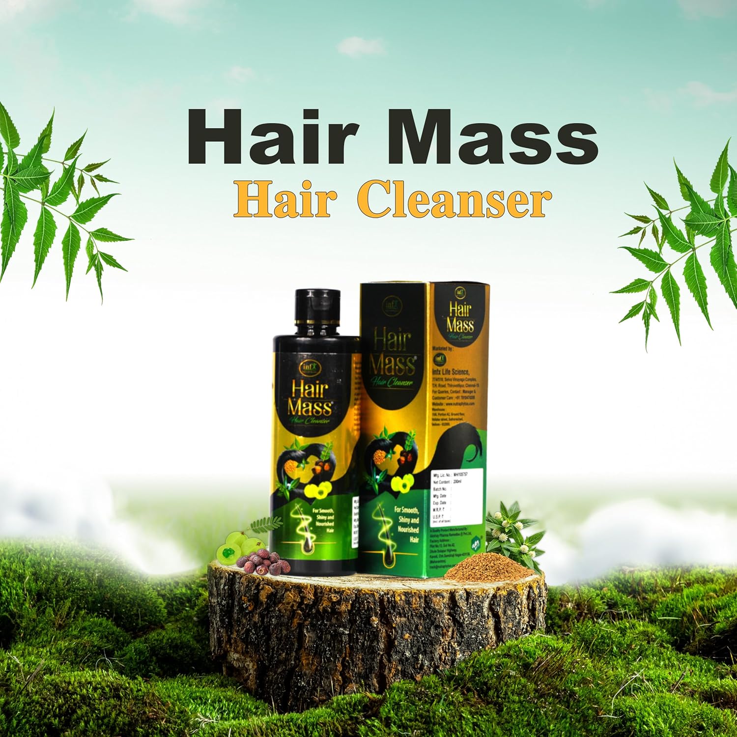 Ayurvedic Cleanser/Shampoo | Best for Dandruff & Lice Control | Power of 6 Ayurvedic Ingredients - Reetha, Neem & Bhringraj | Shampoo for Men & Women | For All Hair Types, 200 ml (1)